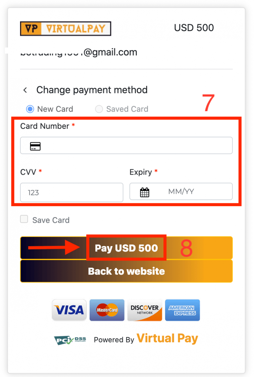 Cara Deposit Uang di Pocket Option melalui Kartu Bank (Visa/Mastercard/JCB)